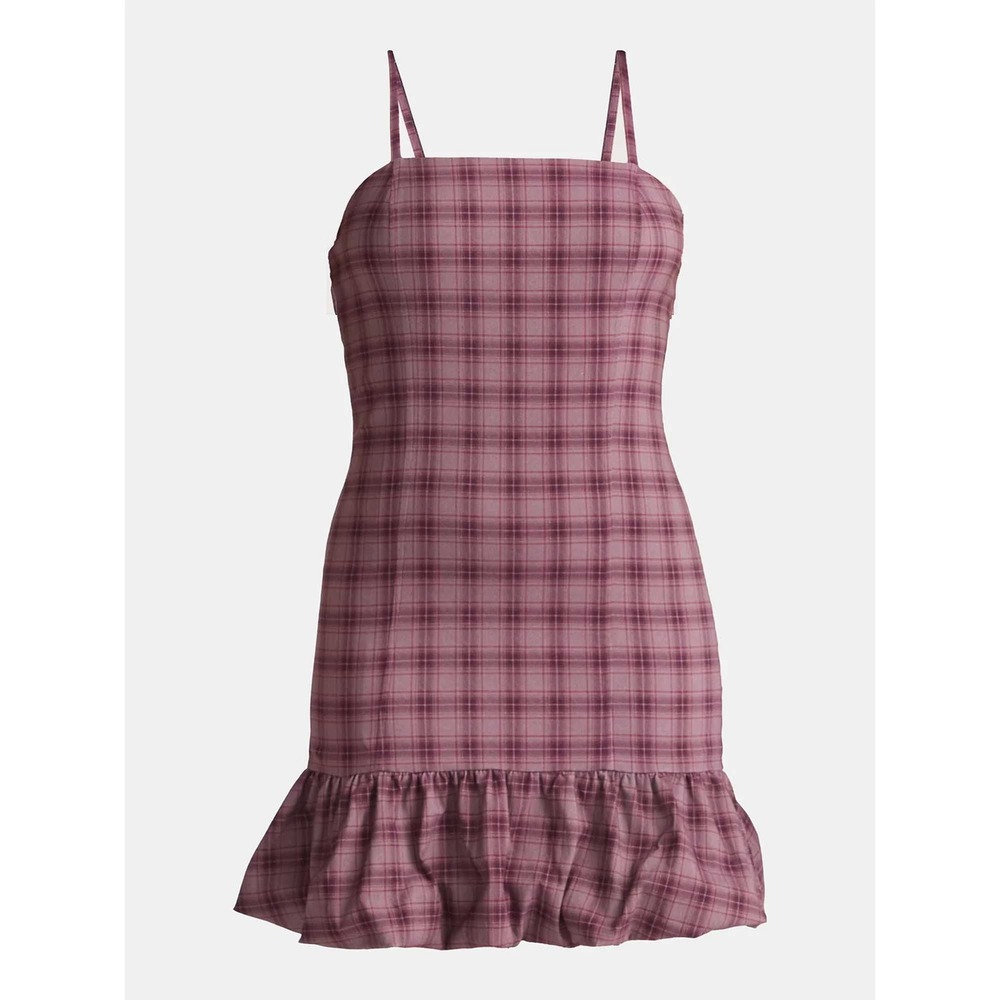 Madden NYC Pink Bubble Hem Mini Dress Square Neck Spaghetti Strap M 8-10 /#26208